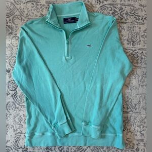 Vineyard Vines Men's Teal Quarter Zip Pullover